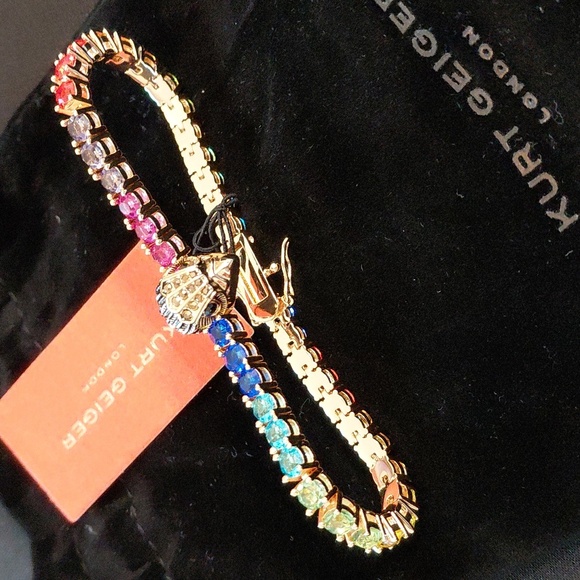KURT GEIGER TENNIS Bracelet with Rainbow Accents - Picture 2 of 12